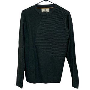Legend & Soul Men's Black Ribbed Long Sleeve Crew Neck Sweater